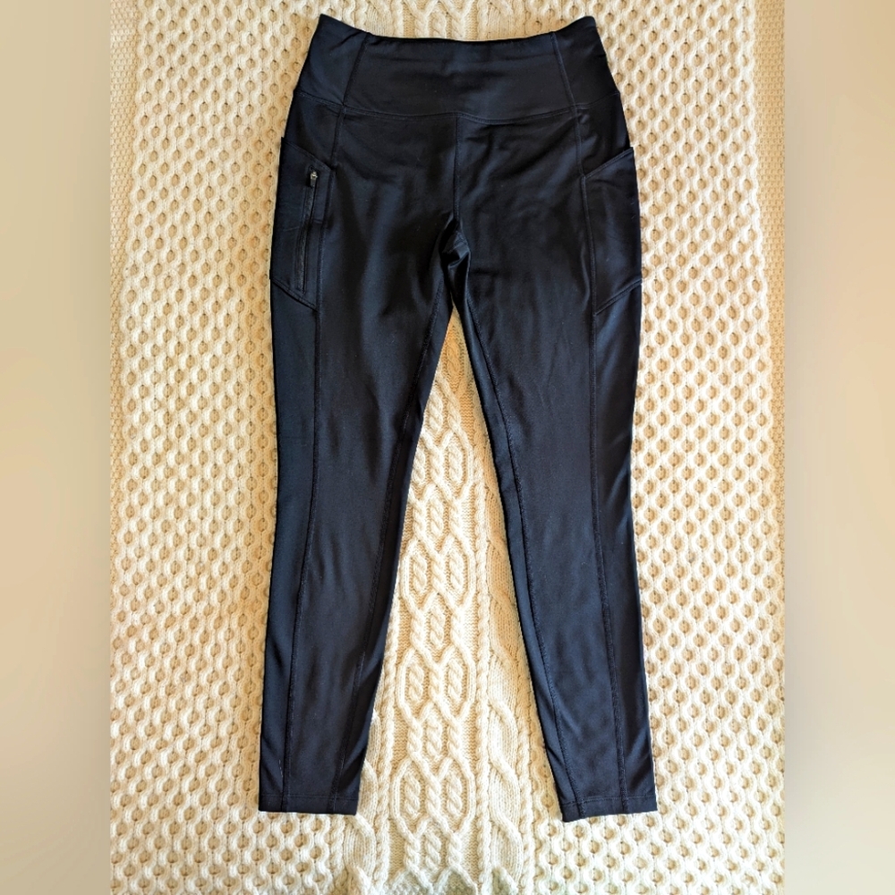 *EDDIE BAUER* Crossover Winter Trail Leggings Fleece Lined❄️Black Sz Med LK NEW!